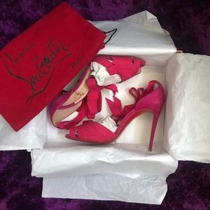 Christian Louboutin Christeriva 100mm GG/Veau Velours Rosa